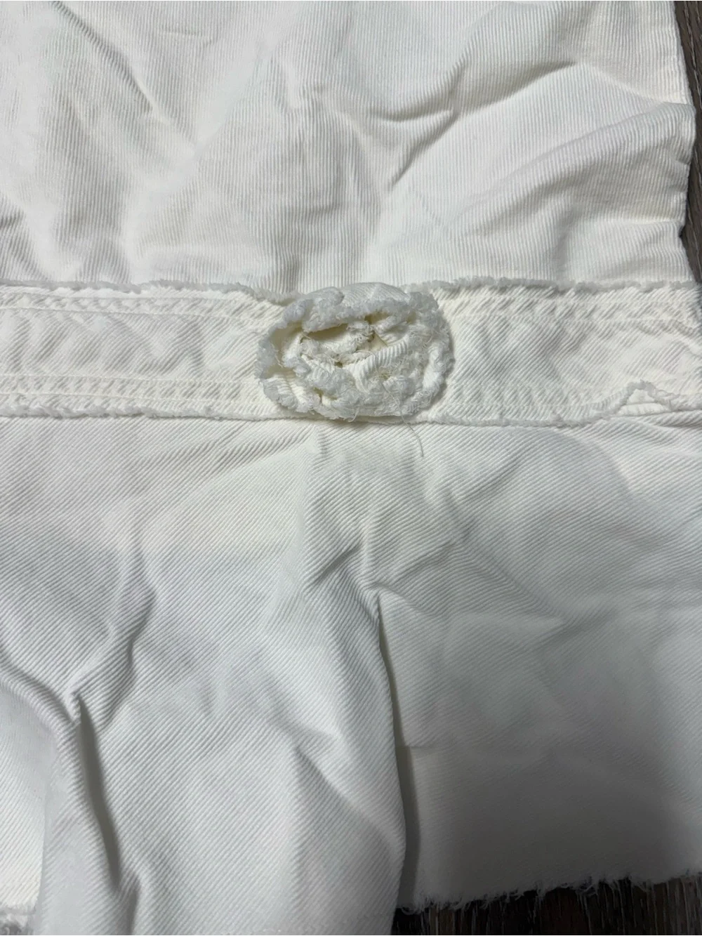 VTG Y2K American Eagle White Corduroy Skirt 2 Rosette Drop Waist Mermaid